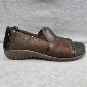 Naot Miro Paneled Brown Slip On Loafers Size 38